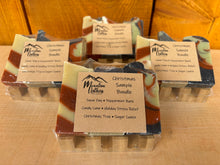 Load image into Gallery viewer, Mountain Lathers Christmas Sample Bundle with Mountain Shaped Bamboo Soap Dish