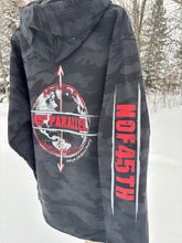 Load image into Gallery viewer, Adventure Awaits Black Camo Hoodie