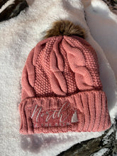 Load image into Gallery viewer, Fleece Lined Fluffy Pom Pom Cable Knit Winter Hat
