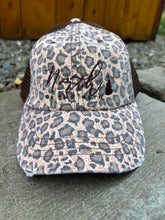 Load image into Gallery viewer, Women’s Leopard Distressed SnapBack Hat

