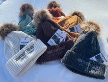 Load image into Gallery viewer, Raised Knit Pom Pom Winter Hats/Removable Pom Pom
