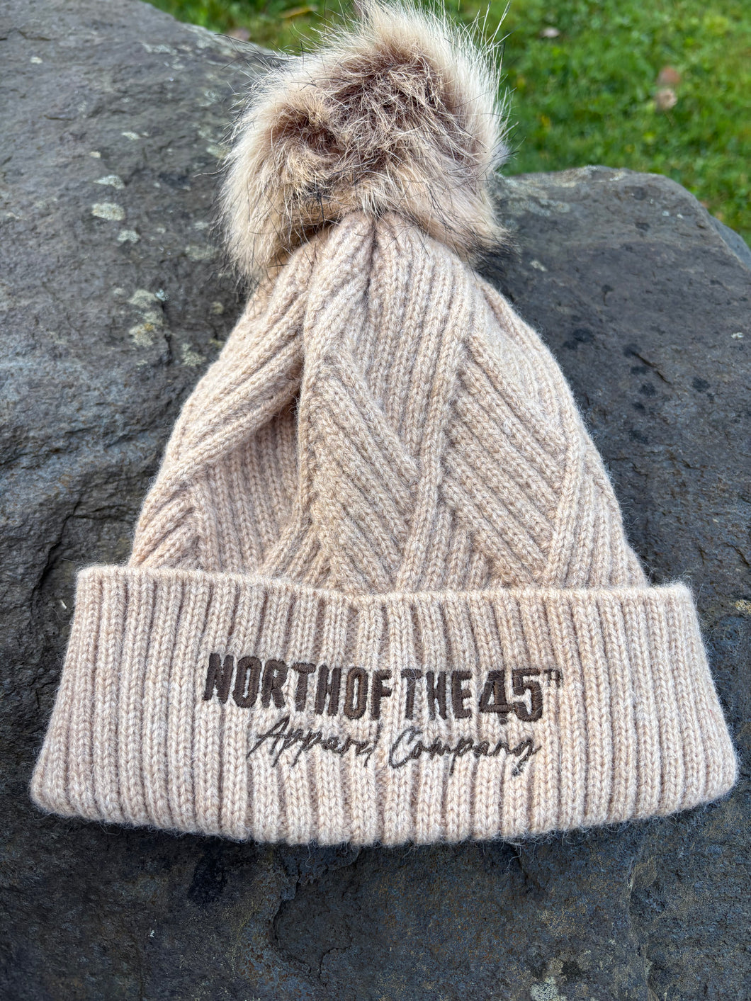 Raised Knit Pom Pom Winter Hats/Removable Pom Pom