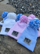 Load image into Gallery viewer, Newborn Pom Pom Hospital Hats
