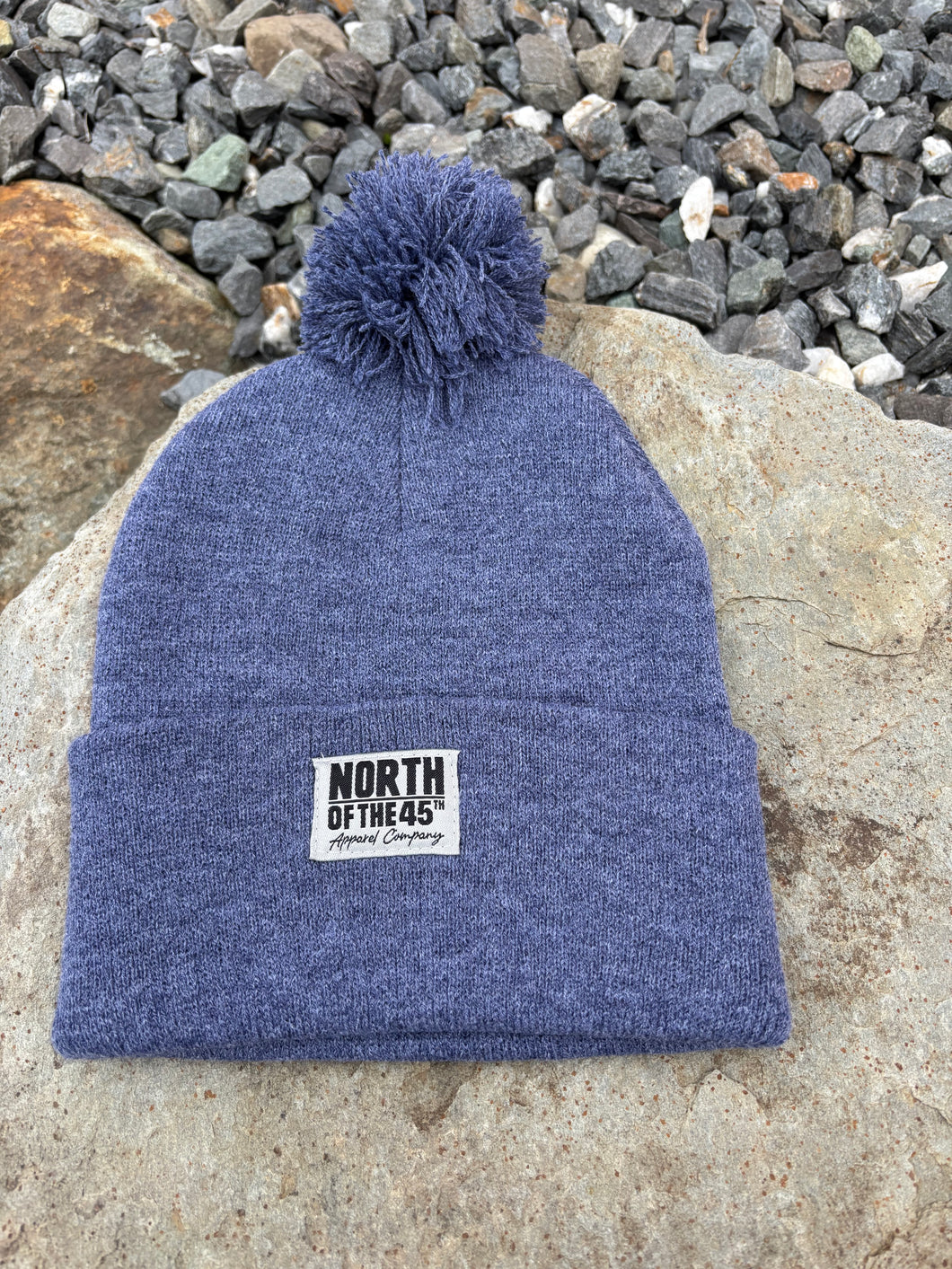 Pom Pom Winter Woven Label Beanie