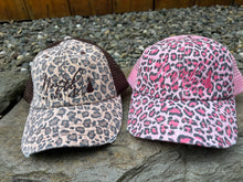 Load image into Gallery viewer, Women’s Leopard Distressed SnapBack Hat
