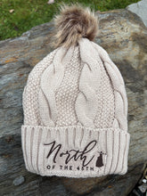 Load image into Gallery viewer, Fleece Lined Fluffy Pom Pom Cable Knit Winter Hat
