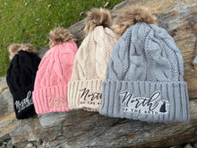 Load image into Gallery viewer, Fleece Lined Fluffy Pom Pom Cable Knit Winter Hat
