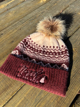 Load image into Gallery viewer, Winter Fluffy Pom Pom Zig Zag Design Beanie
