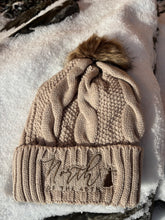 Load image into Gallery viewer, Fleece Lined Fluffy Pom Pom Cable Knit Winter Hat
